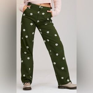 PacSun Stamped Floral Boyfriend Carpenter Pants